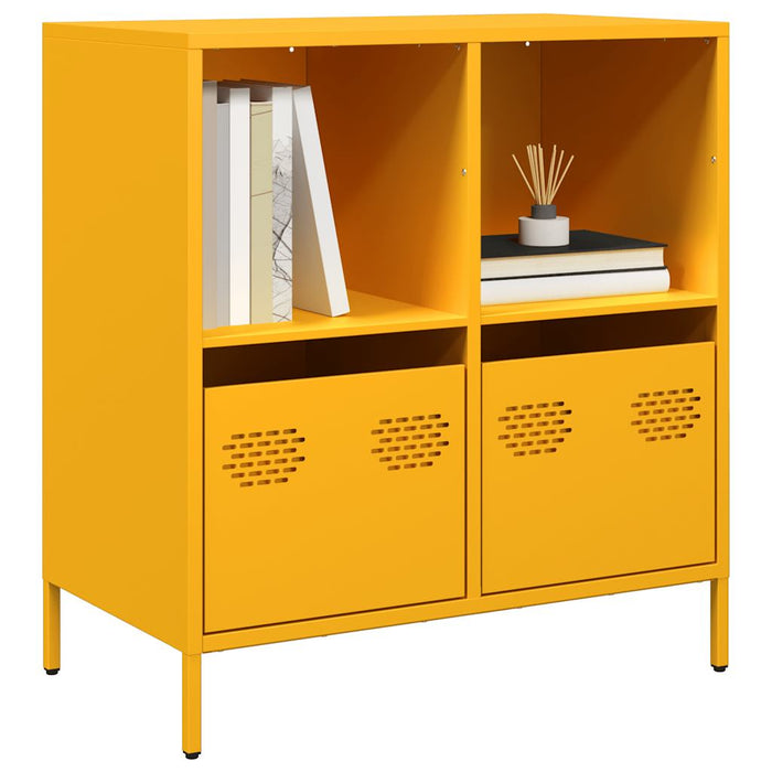 vidaXL Sideboard Mustard Yellow 68x39x73.5 cm Cold-rolled Steel