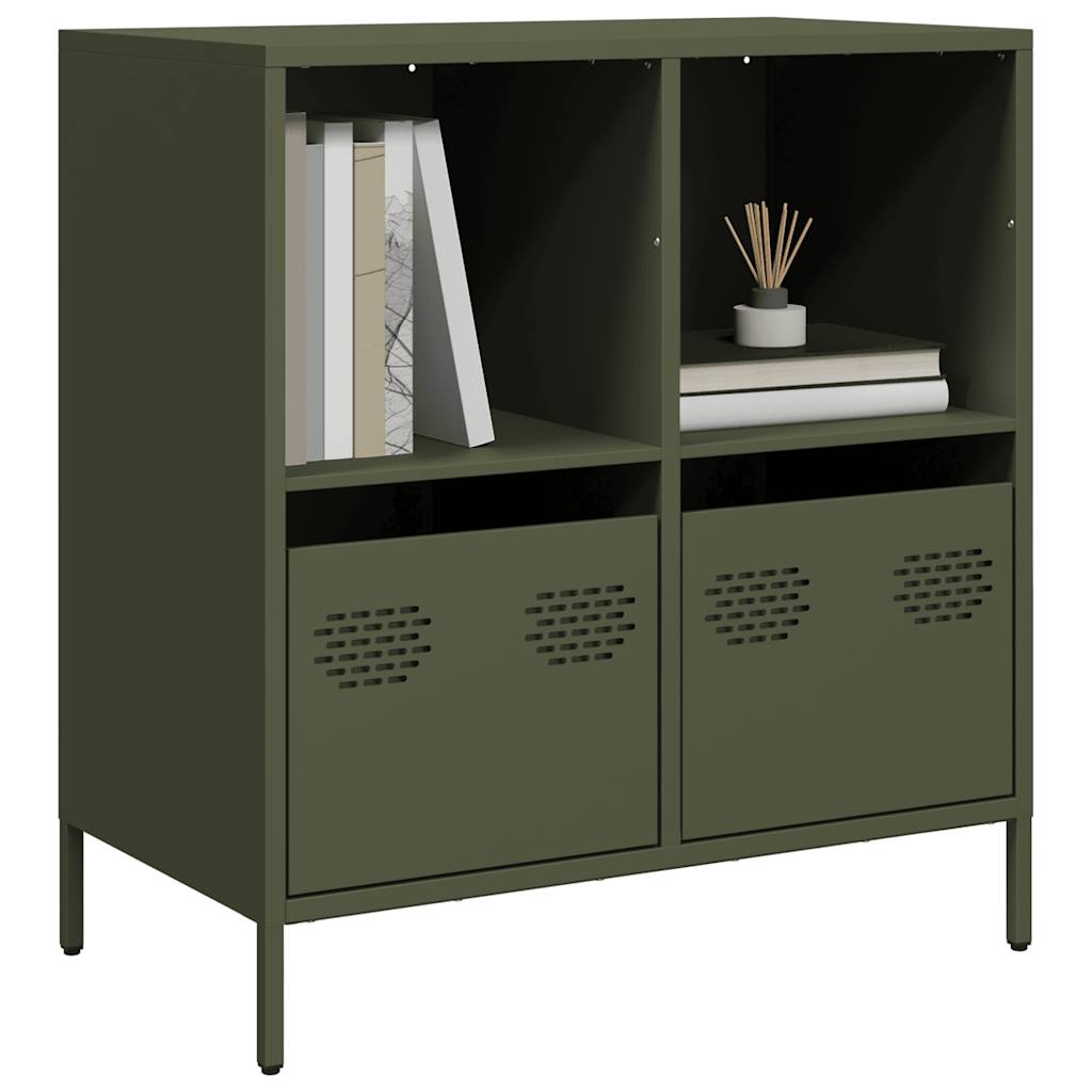 vidaXL Sideboard Olive Green 68x39x73.5 cm Cold-rolled Steel