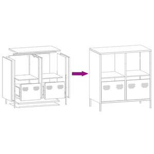 vidaXL Sideboard White 68x39x73.5 cm Cold-rolled Steel