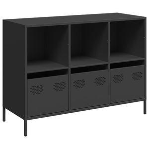 vidaXL Sideboard Black 101.5x39x73.5 cm Cold-rolled Steel