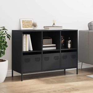 vidaXL Sideboard Black 101.5x39x73.5 cm Cold-rolled Steel