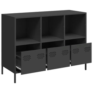 vidaXL Sideboard Black 101.5x39x73.5 cm Cold-rolled Steel