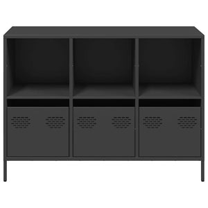 vidaXL Sideboard Black 101.5x39x73.5 cm Cold-rolled Steel