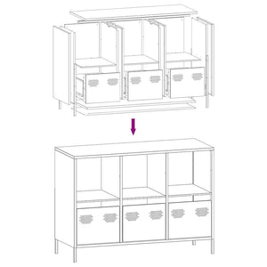 vidaXL Sideboard Black 101.5x39x73.5 cm Cold-rolled Steel