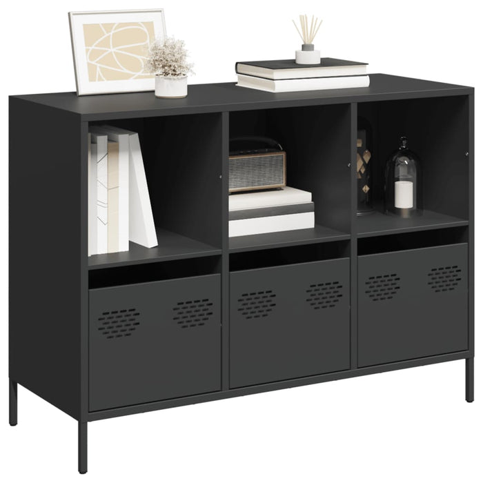 vidaXL Sideboard Black 101.5x39x73.5 cm Cold-rolled Steel