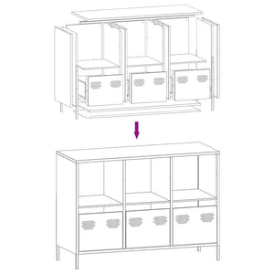 vidaXL Sideboard Anthracite 101.5x39x73.5 cm Cold-rolled Steel