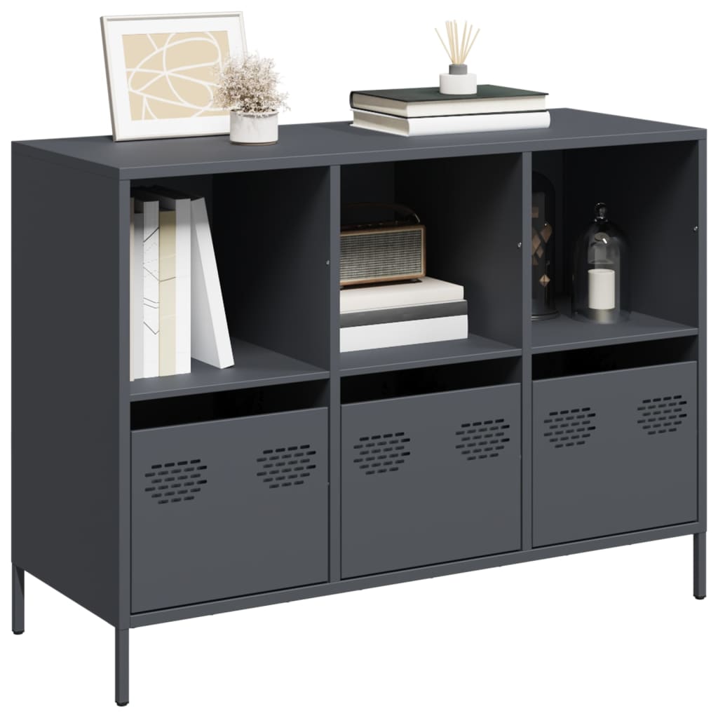 vidaXL Sideboard Anthracite 101.5x39x73.5 cm Cold-rolled Steel