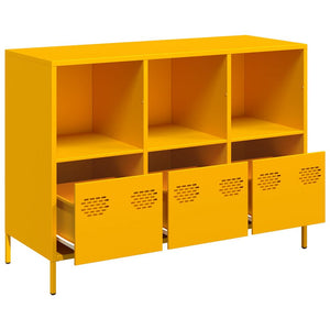 vidaXL Sideboard Mustard Yellow 101.5x39x73.5 cm Cold-rolled Steel