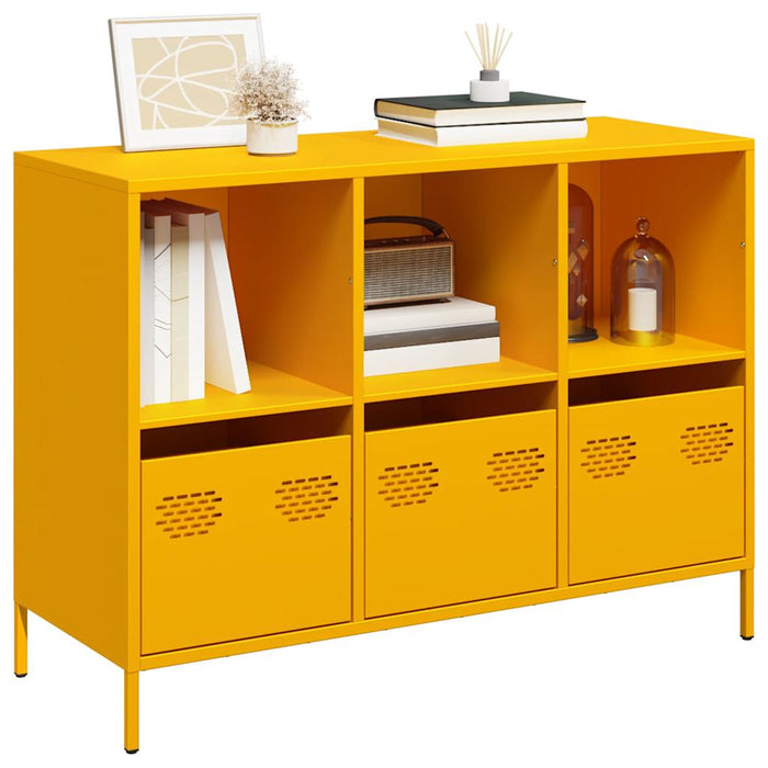 vidaXL Sideboard Mustard Yellow 101.5x39x73.5 cm Cold-rolled Steel