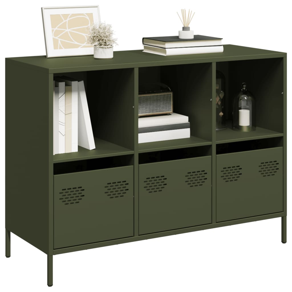 vidaXL Sideboard Olive Green 101.5x39x73.5 cm Cold-rolled Steel