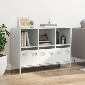 vidaXL Sideboard White 101.5x39x73.5 cm Cold-rolled Steel