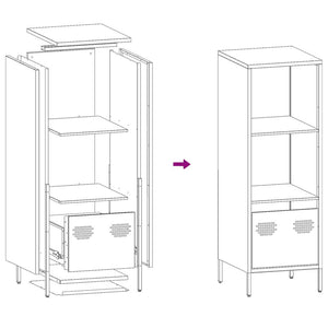 vidaXL Highboard Black 35x39x103.5 cm Steel