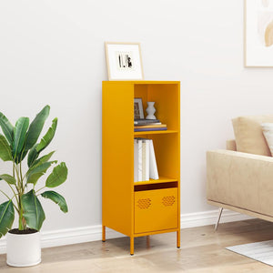 vidaXL Highboard Mustard Yellow 35x39x103.5 cm Steel