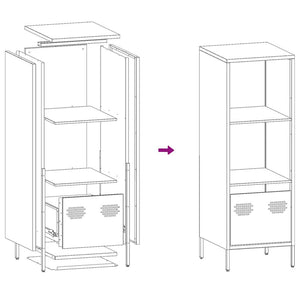 vidaXL Highboard Mustard Yellow 35x39x103.5 cm Steel