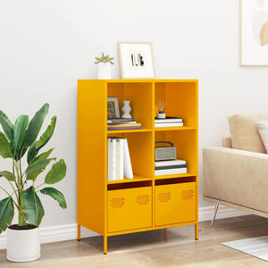 vidaXL Highboard Mustard Yellow 68x39x103.5 cm Steel