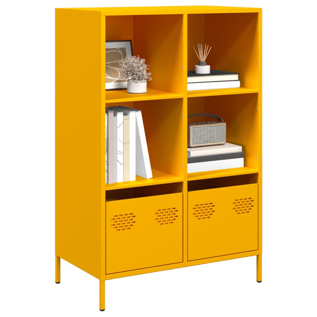 vidaXL Highboard Mustard Yellow 68x39x103.5 cm Steel