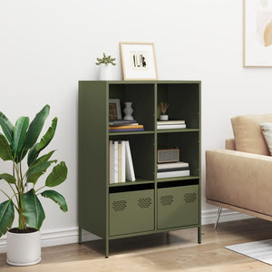 vidaXL Highboard Olive Green 68x39x103.5 cm Steel