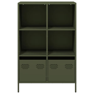 vidaXL Highboard Olive Green 68x39x103.5 cm Steel