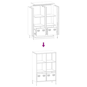 vidaXL Highboard White 68x39x103.5 cm Steel