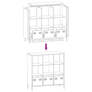 vidaXL Highboard Black 101.5x39x103.5 cm Steel