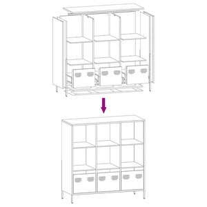 vidaXL Highboard Pink 101.5x39x103.5 cm Steel