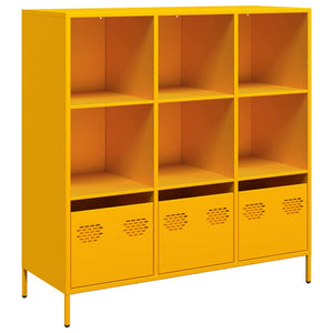 vidaXL Highboard Mustard Yellow 101.5x39x103.5 cm Steel