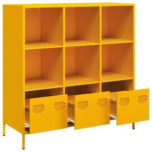 vidaXL Highboard Mustard Yellow 101.5x39x103.5 cm Steel