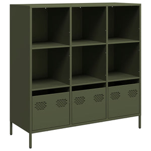 vidaXL Highboard Olive Green 101.5x39x103.5 cm Steel