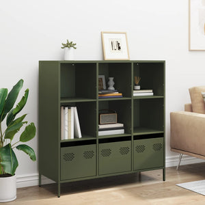 vidaXL Highboard Olive Green 101.5x39x103.5 cm Steel