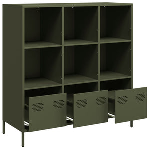 vidaXL Highboard Olive Green 101.5x39x103.5 cm Steel