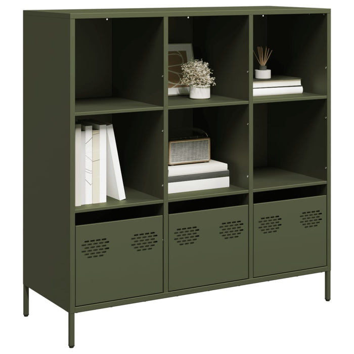 vidaXL Highboard Olive Green 101.5x39x103.5 cm Steel