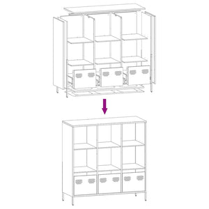 vidaXL Highboard White 101.5x39x103.5 cm Steel