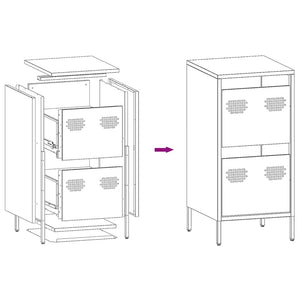 vidaXL Sideboard Pink 35x39x73.5 cm Cold-rolled Steel