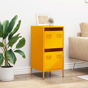 vidaXL Sideboard Mustard Yellow 35x39x73.5 cm Cold-rolled Steel