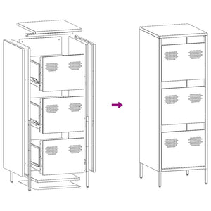 vidaXL Highboard Black 39x35x103.5 cm Steel