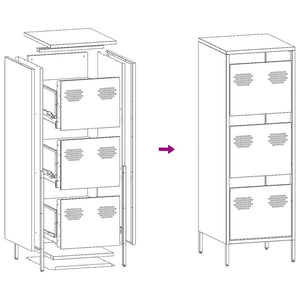 vidaXL Highboard Pink 39x35x103.5 cm Steel