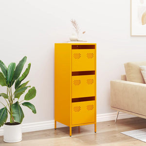 vidaXL Highboard Mustard Yellow 39x35x103.5 cm Steel