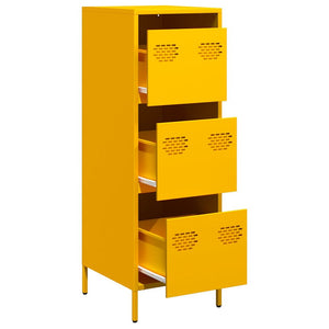 vidaXL Highboard Mustard Yellow 39x35x103.5 cm Steel