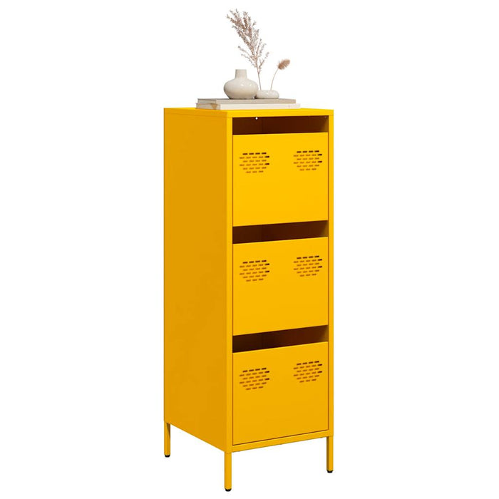 vidaXL Highboard Mustard Yellow 39x35x103.5 cm Steel