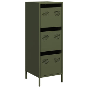 vidaXL Highboard Olive Green 39x35x103.5 cm Steel