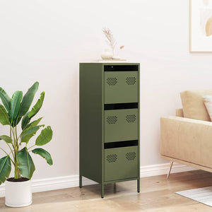 vidaXL Highboard Olive Green 39x35x103.5 cm Steel