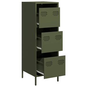 vidaXL Highboard Olive Green 39x35x103.5 cm Steel