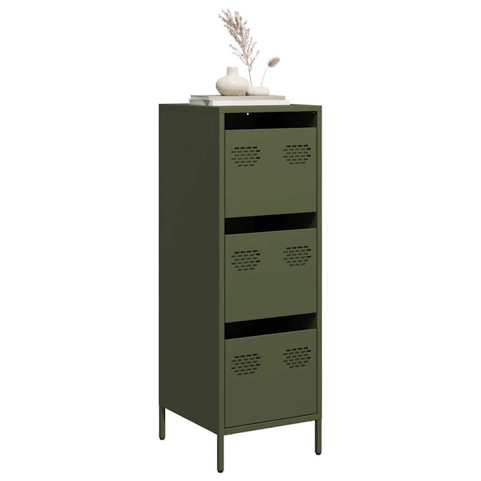 vidaXL Highboard Olive Green 39x35x103.5 cm Steel