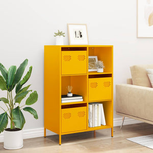 vidaXL Highboard Mustard Yellow 68x39x103.5 cm Steel