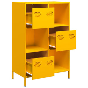 vidaXL Highboard Mustard Yellow 68x39x103.5 cm Steel