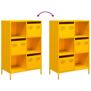 vidaXL Highboard Mustard Yellow 68x39x103.5 cm Steel