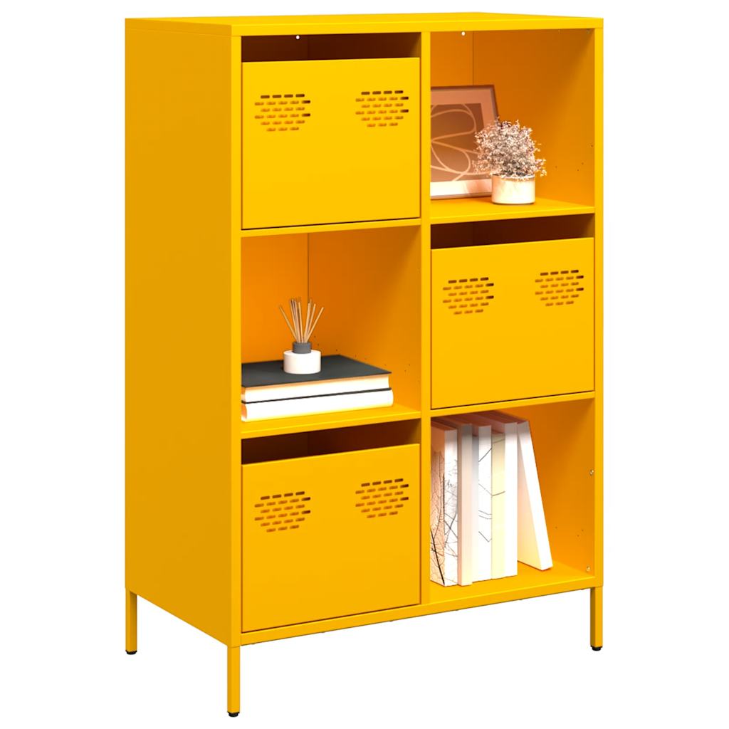 vidaXL Highboard Mustard Yellow 68x39x103.5 cm Steel