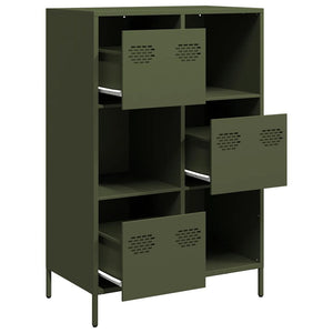 vidaXL Highboard Olive Green 68x39x103.5 cm Steel