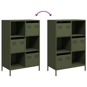 vidaXL Highboard Olive Green 68x39x103.5 cm Steel