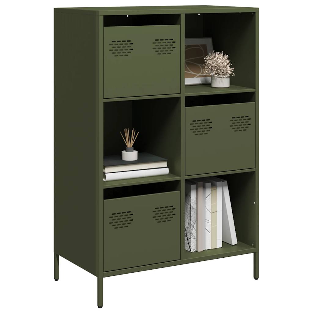 vidaXL Highboard Olive Green 68x39x103.5 cm Steel